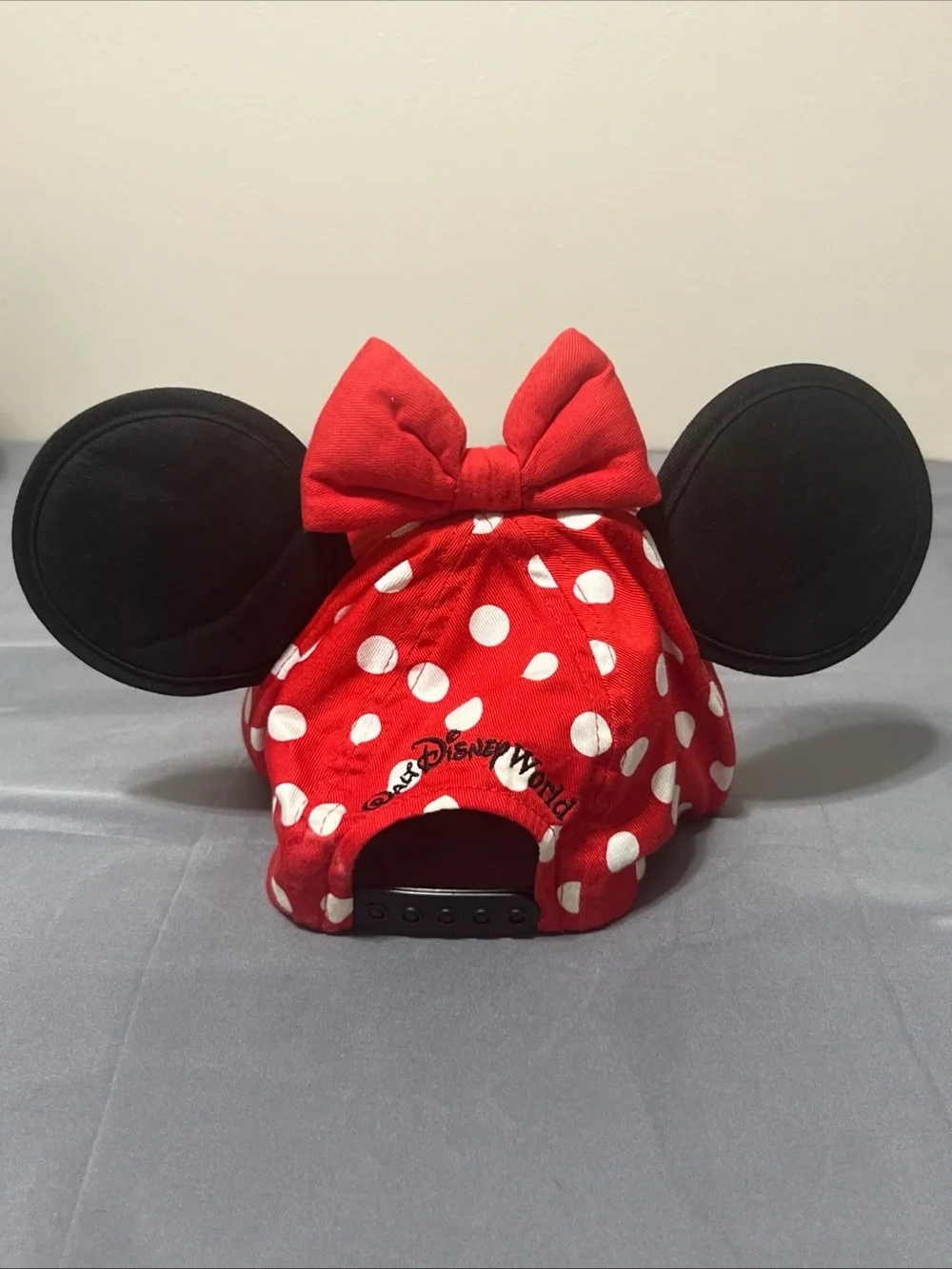 Walt Disney World Youth Minnie Mouse Hat Polka Dot with Ears and Bow Adj